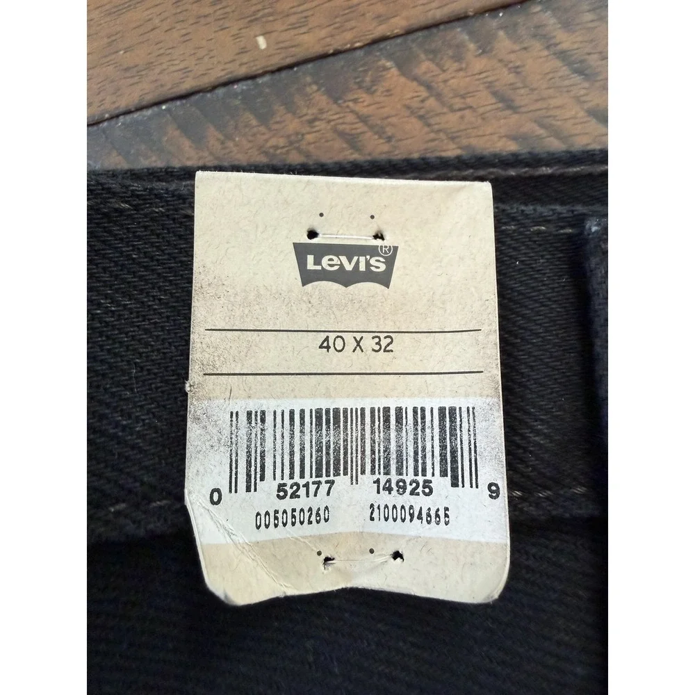 Levi's 505 Jeans Mens 40x32 Black Regular Fit Straight Leg Denim Zip Fly Cotton‎
